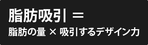 脂肪吸引＝脂肪の量×吸引するデザイン力